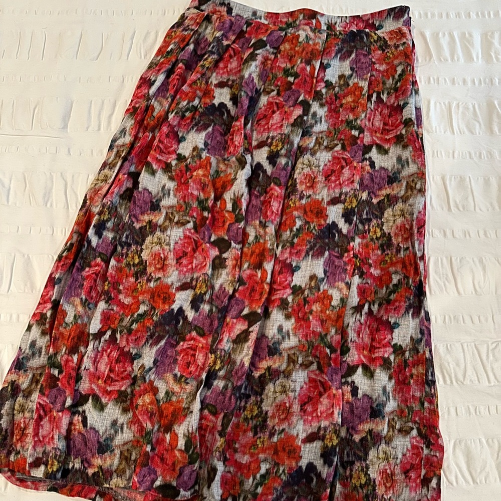 Anthropologie floral midi skirt
